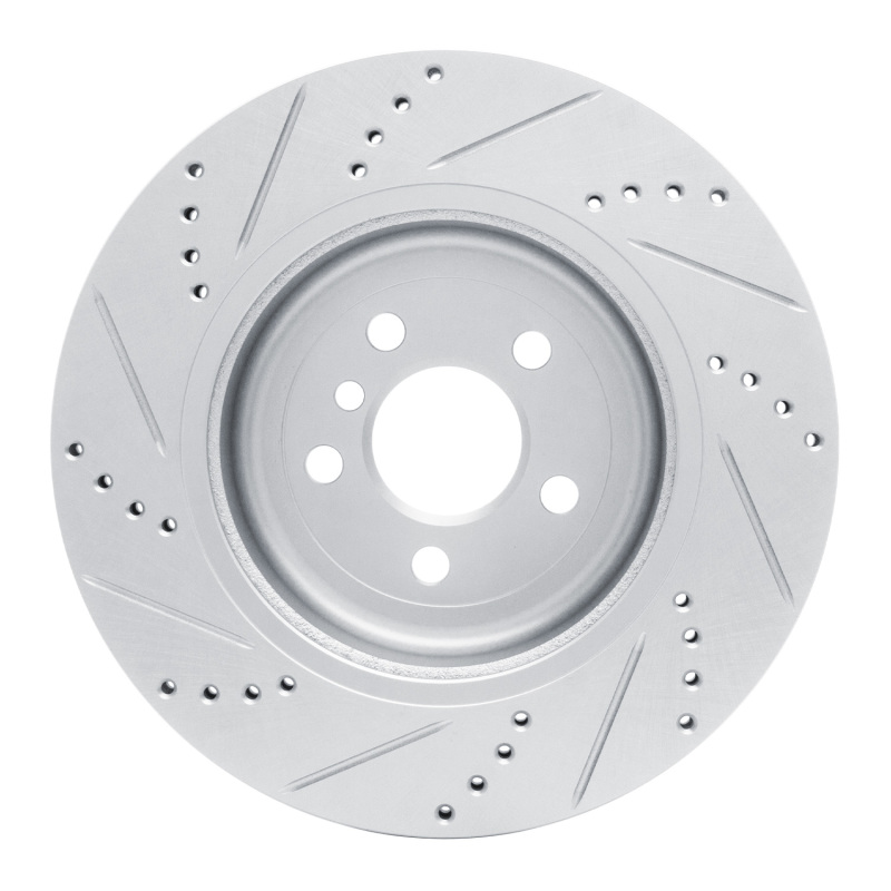 BMW 330I Brake Rotor (1) - Left Rear - R1 Concepts - Drilled & Slotted - Silver - `17-`25